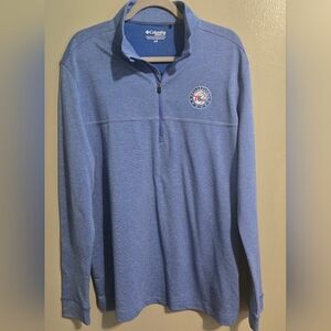 Columbia Golf Philadelphi 76ers 1/4 Zip Blue Pullover Shirt Mens Lg Long sleeve